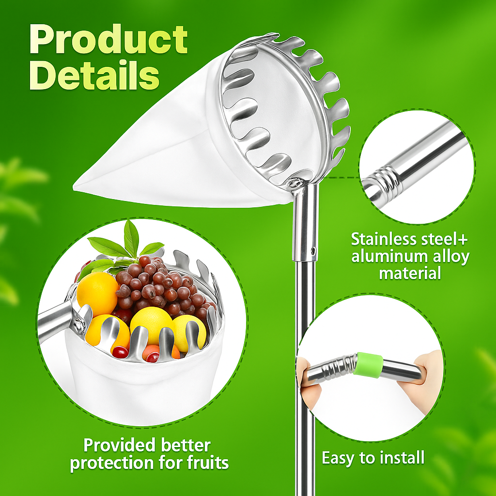 🔥 Last Day Sale - 50% Off🔥 1 Set Fruit Picker Fruit Picking Tool With Storage Bag